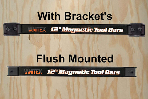Vanitek 12-Inch Magnetic Metal Tool Holder Organizer Racks, Heavy-Duty Bar for Garage/Workshop (2 Pieces)