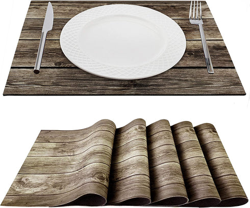Trivetrunner:Decorative Modular Trivet Runner for Table 6 pcs Placemats Extendable Hot Pad, for Heat-Resistant Surface,for Hot Plates, Pots, Dishes, Cookware for Kitchen (Wooden Rustic)