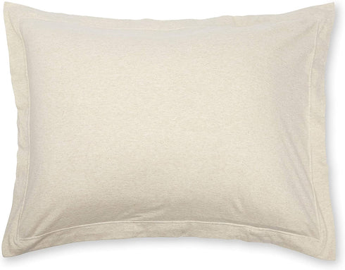 Amazon Basics Cotton Blend Jersey Duvet Cover Set - Twin/TwinXL, Oatmeal Heather