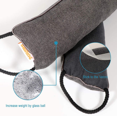 BAINING Door Draft Stopper, 36 inches Weighted Fabric Bottom Seal Sound Blocker Window Draft Guard, Cover Bottom Gap Stop Drafty and Block Noise for Doors and Windows, Machine Washable, Grey