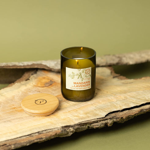 Paddywax Candles Eco Green Collection Scented Candle, 8-Ounce, Mandarin & Lavender