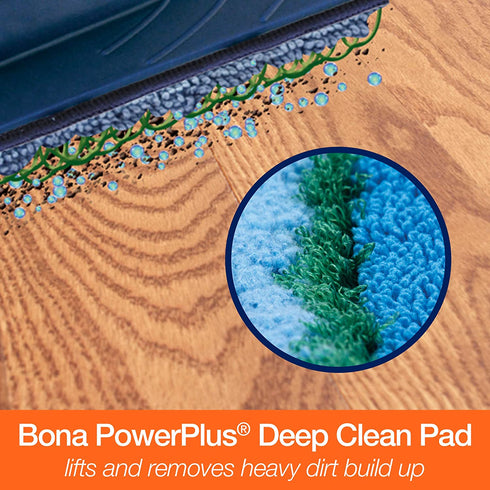 Bona Microfiber Pad 3-Pack includes Dusting, Cleaning, and Deep Cleaning Pad, for Hardwood and Hard-Surface Floors, fits Bona Family of Mops