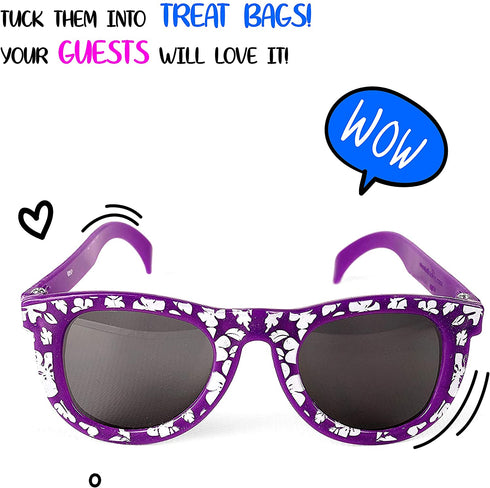 Bulk Kids Hibiscus Sunglasses Party Favors - Favorite Luau Party and Pool Party Favors- Bulk Party Set of 25
