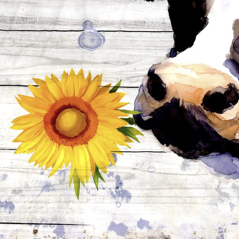 ECOTOB Get Naked Cow Shower Curtain, Funny Farmhouse Cow with Sunflower Yellow Duck in Bubble Bathtub Shower Curtain Decor Cute Cattle Pattern on Rustic Wood Fabric Bath Curtain with Hooks, 72X72 inch