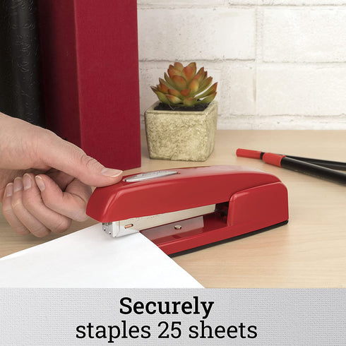Swingline Stapler, 747 Iconic Desktop Stapler, 25 Sheet Capacity, Desk, Office, Rio Red (74736)