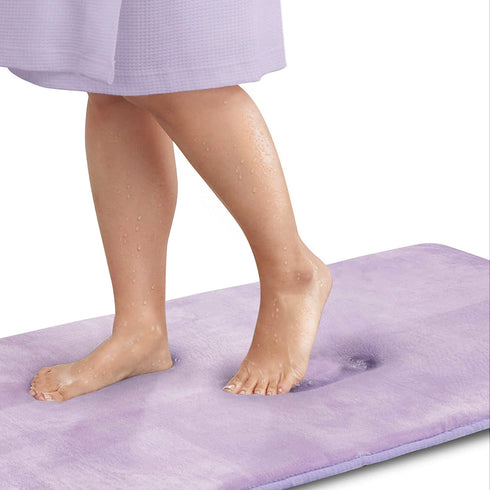 Genteele Bath Mats for Bathroom Non Slip - Lavender 17" x 24" Memory Foam Bathroom Rugs - Quick Dry Bath Mat
