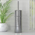 nu steel Hammer Detail Stainless Steel Toilet Brush with Covered Metal Case Finish Comes with a Complete Plastic Liner Inside to Prevent Dripping, Silver
