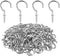 Powlankou 1inch Nickel Plated Metal Screw-in Ceiling Hooks Cup Hooks Silver, 120 Pieces