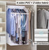 KEETDY 43" Hanging Garment Bags for Closet Storage Large Clear Window Hanging Clothes Storage Garment Rack Cover Coat Protector for Suit, Wardrobe, Bottom Enclosed
