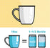 LIFVER Large Coffee Mugs Set of 6, 18 Oz White Ceramic Coffee Mugs for Coffee, Tea, Hot Cocoa, Coffee Cups Ceramic for Christmas Gifts , Easy to Hold & Clean, DIY Printing