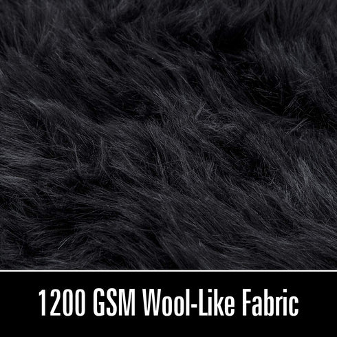 LOCHAS Ultra Soft Fluffy Rugs Faux Fur Sheepskin Area Rug for Bedroom Bedside Living Room Carpet Nursery Washable Floor Mat, 2x3 Feet Black
