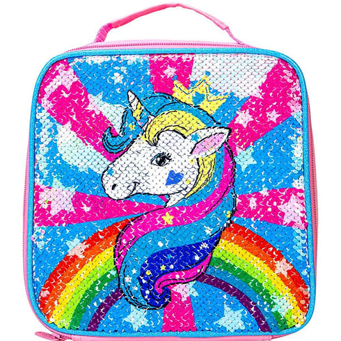 Unicorn Lunch Box, Girls Insulated Bag, Kids Reversible Sequin Flip Color Change