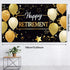 Happy Retirement Party Decorations Supplies Banner Balloons Fabric Retirement Sign Banner and 50piece Balloon Photo Booth Backdrop Set for Women and Men 72.8x 43.3 Inch Gold Black
