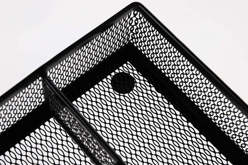 Cedilis Cutlery Tray, 5 Compartments Flatware Organizers, Metal Kitchen Utensil Drawer Silverware Tray, The Mesh Collection for Knives Spoons Forks with 4 Foam Feet, Black