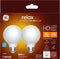 GE Relax HD G25 Globe LED Light Bulb, 40-Watt Replacement, Soft White, Frosted Finish, Dimmable, Medium Base, 2-Pack