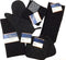 Kitchen Towel Set with 2 Quilted Pot Holders, Oven Mitt, Dish Towel, Dish Drying Mat, 2 Microfiber Scrubbing Dishcloths (Black)