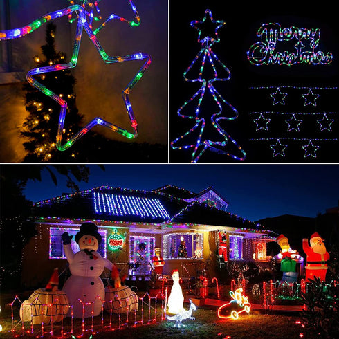 200 Led Outdoor Solar Rope Lights with Remote 72Ft 8 Modes Timing Function Waterproof Trampoline String Lights for Deck Yard Garden Party Christmas Decorations
