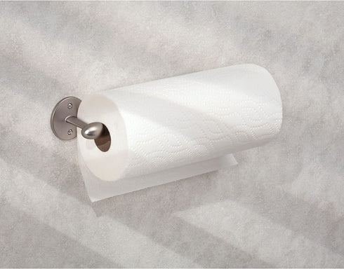 iDesign Orbinni Metal Wall Mounted Paper Towel Holder, Dispenser for Kitchen, Bathroom, Laundry Room, Office, 13.50" x 2.5" x 4", Set of 4 - Satin Silver