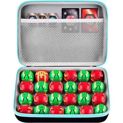 Case Compatible with Bakugan Armored Alliance Collectible Action Figures. Toy Storage Organizer for 24 Pieces BakuCores, Ability & Character Cards. Carrying Container Holder (Box Only)