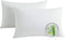 HOMBYS Bamboo Waterproof Pillow Protector with Zipper, Breathable Ultra Soft Zippered Pillow Cases Queen Size, White Pillow Covers Set of 2 for Summer, Hot Sleepers, Night Sweats