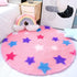 RUGICI Pink Round Rug for Girls Bedroom, Fluffy Circle Rugs for Kids Room, Fuzzy Shaggy Area Rug, Furry Star Play Mat for Princess Tent, Nursery Rug for Baby Teen Girls Room Decor, 4 ft