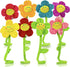 T play Plush Flower Bendable Stems Colorful Stuffed Flowers Plush Toy Durable Plush Daisy Flower Bouquet with Happy Smiley Face Toy Flower Sunflower Plushie Gift for Kids Baby Girl Toddlers 11.5"