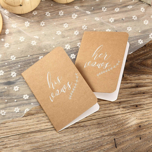 AKITSUMA Vow Books, Wedding Vows Book, His and Hers Vow Book, Brown Kraft Paper Set of 2, US-AKI-012 (Kraft)