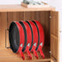 Simple Trending Adjustable Pan and Pot Lid Organizer Rack Holder, Kitchen Counter and Cabinet Organizer, Bronze