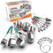 13-Piece Measuring Cups and Spoons Set - Stainless Steel Measuring Cups and Oval-Shaped Measuring Spoon - New Spring-Type Ring with No Sharp Edges - Non-Slip Silicone Grip Handles - Heavy-Duty