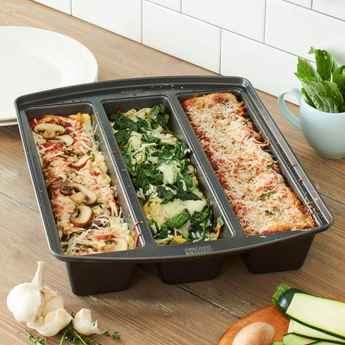 Chicago Metallic - 26783 Chicago Metallic Professional Lasagna Trio Pan, 12 by 16 by 3", Silver
