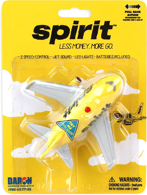 Daron Spirit Airlines Pullback Plane with Lights & Sound