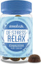 Stressballs De-Stress + Relax with Ashwagandha for Stress Relief Ginseng & Lemon Balm Herbal Blend Non-Drowsy Supplement Gummies, Lemon, 46 Count