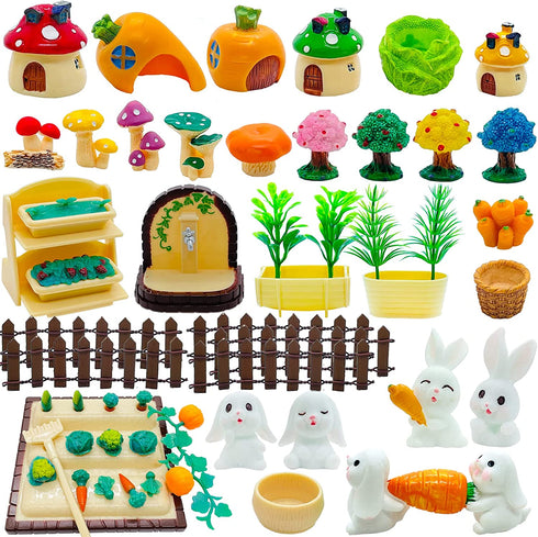 Happy Birthday Cake Toppers Cute Rabbit Figure Characters Toy Cupcake Toppers for Kids Cake Topper Decorations Playset Toy