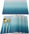 Placemats Set of 6 for Kitchen Dinning Table Heat Stain Resistant Blue Gradient Non-Slip Washable Table Mat Sets for Party, Wedding, Fmaily Dinner, Easy to Clean