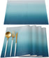 Placemats Set of 6 for Kitchen Dinning Table Heat Stain Resistant Blue Gradient Non-Slip Washable Table Mat Sets for Party, Wedding, Fmaily Dinner, Easy to Clean