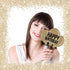 36 Pieces Gold Birthday Photo Booth Props, Large Gold Birthday Party Photobooth Props with Glitter for Girl Woman Birthday Parties Supplies (Black, Gold)