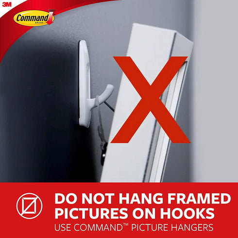 Command Small Utility Hooks Mega Pack, White, 24-Hooks, Organize Damage-Free