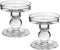 Yeeco Glass Candle Holder, 3.5" Tall Pillar Candle Holder, Candle Stand Set of 2, Crystal Candle Holders for Wedding, Dining, Birthday