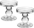 Yeeco Glass Candle Holder, 3.5" Tall Pillar Candle Holder, Candle Stand Set of 2, Crystal Candle Holders for Wedding, Dining, Birthday