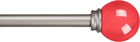 Amazon Basics Decorative 5/8" Curtain Rod with Round Finials, 86"-120", Pink