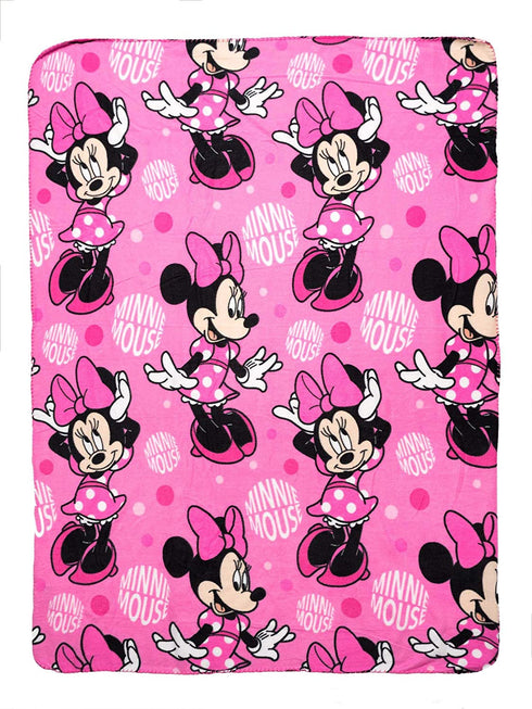 Disney Minnie Mouse Throw Blanket 45" x 60" Allover Print Pink