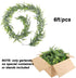 COCOBOO 5 Packs 30ft Faux Eucalyptus Garland, Artificial Vines Eucalyptus, Green Greenery Garlands for Wedding Arch Decor Boxwood Backdrop, Table, Outdoor, 6 Feet Each