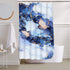 Ikfashoni Marble Shower Curtain, Modern Abstract Shower Curtain with 12 Hooks, Navy Blue Luxury Bathroom Shower Curtain, Gold Geometric Shower Curtain, Fabric Art Shower Curtain, 69" x 70"