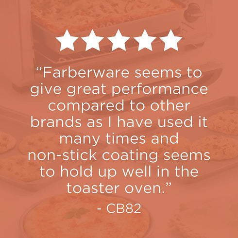 Farberware Bakeware Steel Nonstick Toaster Oven Pan Set, 4-Piece Baking Set, Gray