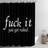 Bathroom Shower Curtain Black and White Funny Quotes Shower Curtains Durable Fabric Bath Curtain Waterproof Bathroom Curtain with 12 Hooks (Black, 72" L — 72" W)