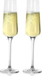 LUXU Champagne Glasses,8OZ,Lead-Free Crystal Christmas Flutes(2pack) with Clear Long Stem -Valentine's Day Birthday Anniversary Ideas for Christmas,Perfect for Wedding,Parties and Bars