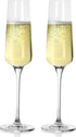 LUXU Champagne Glasses,8OZ,Lead-Free Crystal Christmas Flutes(2pack) with Clear Long Stem -Valentine's Day Birthday Anniversary Ideas for Christmas,Perfect for Wedding,Parties and Bars