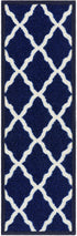Ottomanson Glamour Collection Non-slip Trellis Design Stair Treads, 9" x 26", Navy, 7 Pack