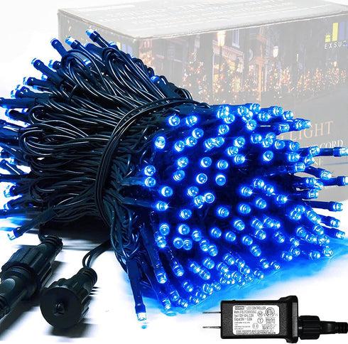 JMEXSUSS 250 LED Christmas String Lights, 91.5ft Extendable Green Wire Christmas Lights Led Outdoor Waterproof, 8 Modes Blue Christmas Tree Lights Indoor for Party Garden Patio Christmas Decoration