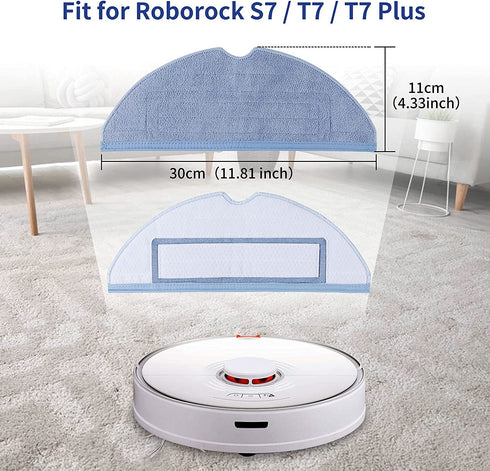 KEEPOW 6 Pack Vibrarise Mopping Pads Compatible with Roborock S7 S7 Plus S7+ Robot Vacuum Cleaner